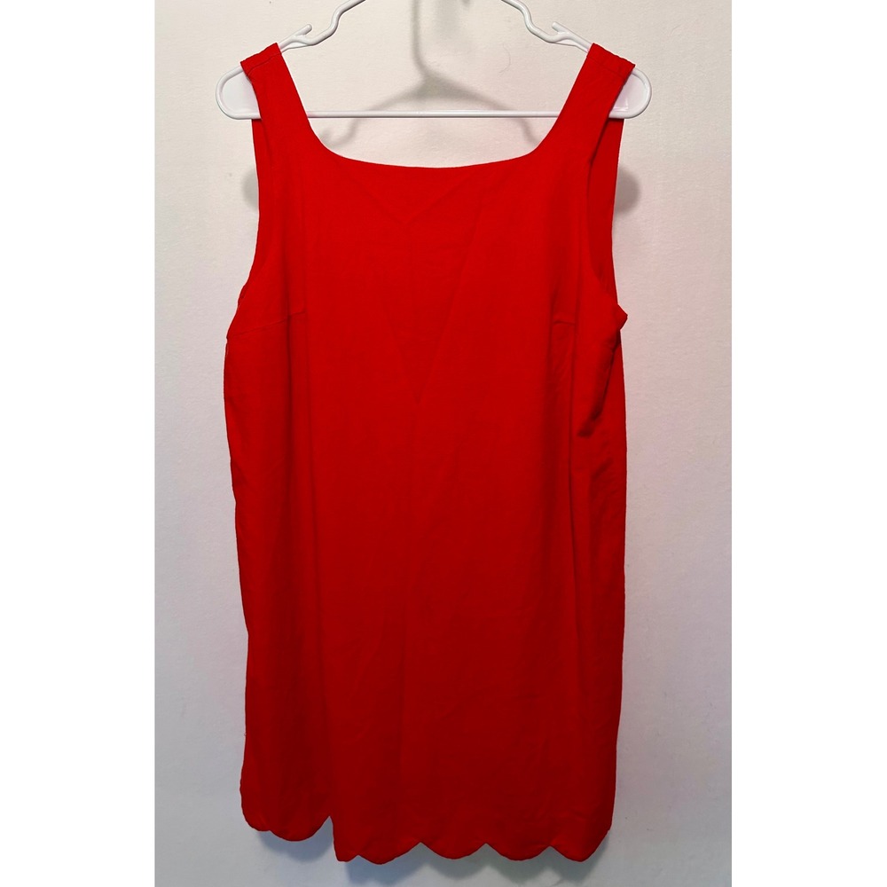 Kate Spade New York Red Scalloped Hem Sleeveless Shift Dress Womens Medium